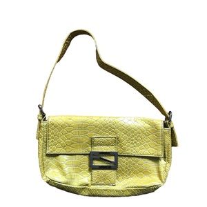 Yellow Snakeskin Shoulder Bag